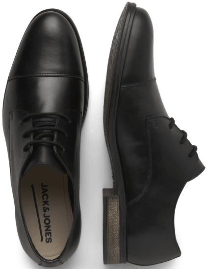 Jack & Jones Raymond Leather Shoes Anthracite - Calzado de hombre 40-52 - Zapatillas de hombre tallas 40-52