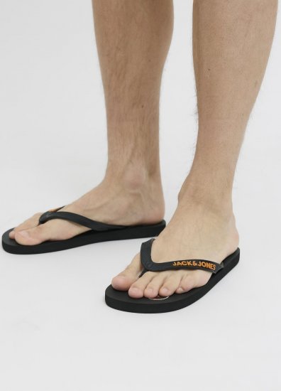 Jack & Jones Logo Palm Print Flip Flop Slippers Anthracite - Calzado de hombre 40-52 - Zapatillas de hombre tallas 40-52