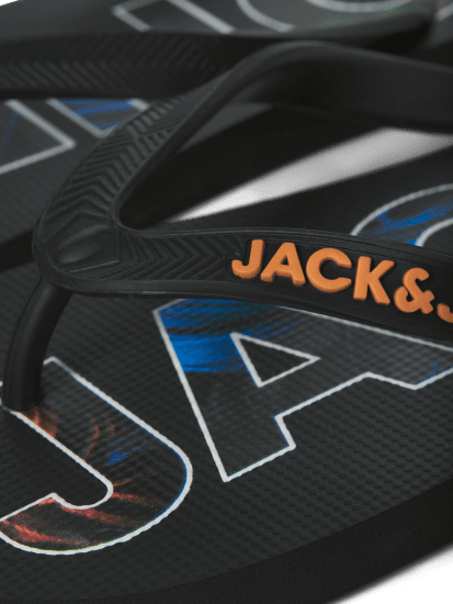 Jack & Jones Logo Palm Print Flip Flop Slippers Anthracite - Calzado de hombre 40-52 - Zapatillas de hombre tallas 40-52
