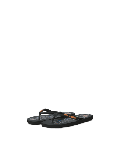 Jack & Jones Logo Palm Print Flip Flop Slippers Anthracite - Calzado de hombre 40-52 - Zapatillas de hombre tallas 40-52