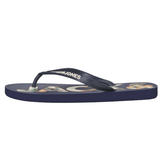 Jack & Jones Logo Palm Print Flip Flop Slippers Medieval Blue - Calzado de hombre 40-52 - Zapatillas de hombre tallas 40-52
