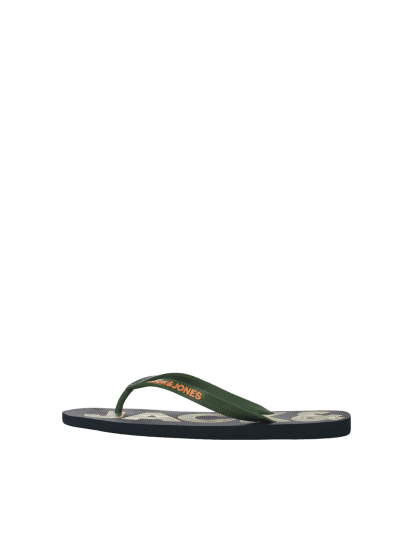 Jack & Jones Logo Palm Print Flip Flop Slippers Navy Blazer/Verdant Green - Calzado de hombre 40-52 - Zapatillas de hombre tallas 40-52