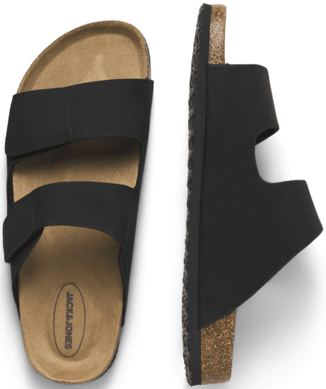 Jack & Jones Central Strap Sandals Anthracite - Calzado de hombre 40-52 - Zapatillas de hombre tallas 40-52