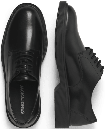 Jack & Jones Dax Leather Lace Shoes Anthracite - Calzado de hombre 40-52 - Zapatillas de hombre tallas 40-52