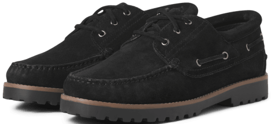 Jack & Jones Brooklyn Suede Boat Shoes Black - Calzado de hombre 40-52 - Zapatillas de hombre tallas 40-52