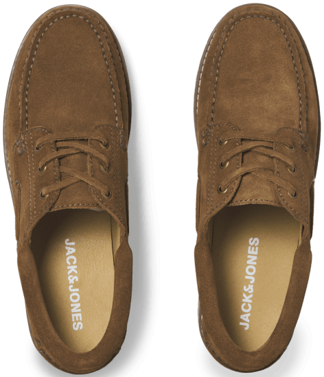 Jack & Jones Brooklyn Suede Boat Loafers Cognac - Calzado de hombre 40-52 - Zapatillas de hombre tallas 40-52