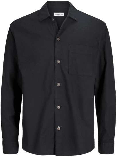 Jack & Jones TRISTAN Overshirt Long Sleeve Black - Camisas - Camisas 2XL-10XL
