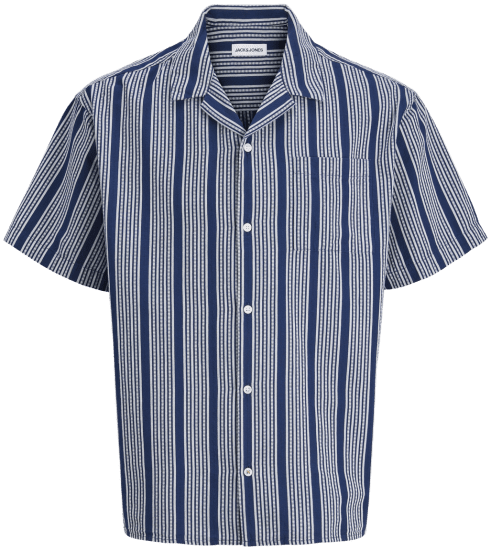 Jack & Jones Edover Resort Short Sleeve Shirt Dark Blue - Camisas - Camisas 2XL-10XL