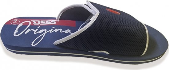 D555 DRAKE Slippers With Velcro Fastening Navy - Calzado de hombre 40-52 - Zapatillas de hombre tallas 40-52