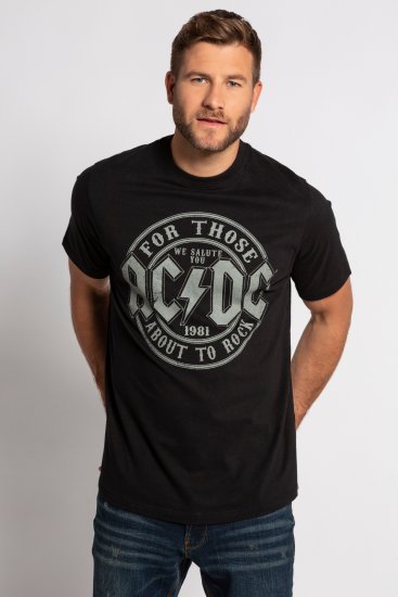 JP1880 AC/DC Graphic Comfort Fit Band T-Shirt Black - Camisetas - Camisetas - 2XL-14XL