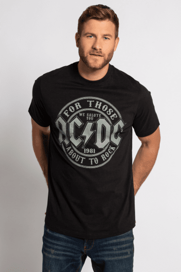 JP1880 AC/DC Graphic Comfort Fit Band T-Shirt Black - Camisetas - Camisetas - 2XL-14XL