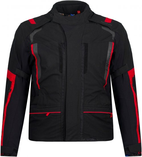 JP1880 Sporty Touring Motorcycle Jacket Black & Red - Ropa de moto de talla grande - Ropa de moto de tallas grandes para hombres