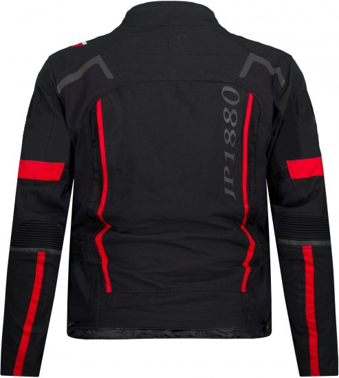 JP1880 Sporty Touring Motorcycle Jacket Black & Red - Ropa de moto de talla grande - Ropa de moto de tallas grandes para hombres