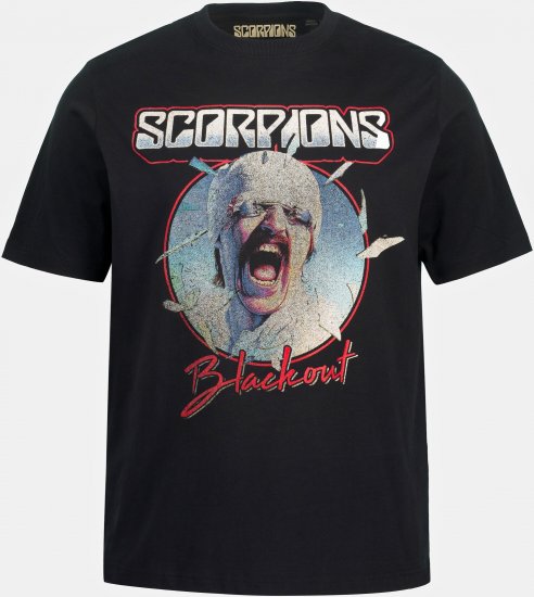 JP1880 Scorpions Blackout Graphic Comfort Fit Band T-Shirt Black - Camisetas - Camisetas - 2XL-14XL