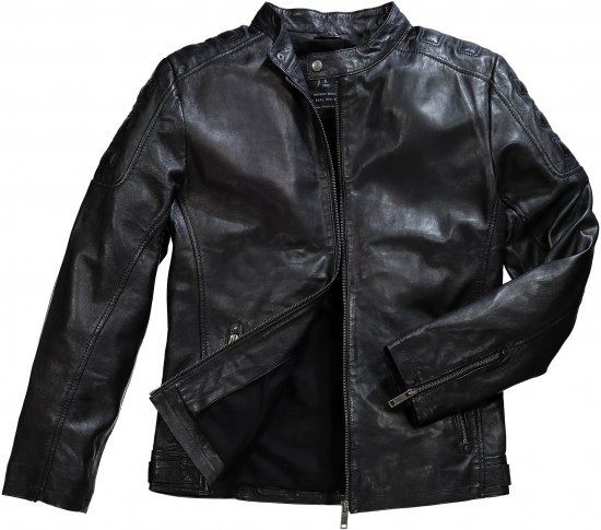 JP1880 Classic Biker Style Leather Jacket Black - Chaquetas - Chaquetas Tallas Grandes 2XL-8XL