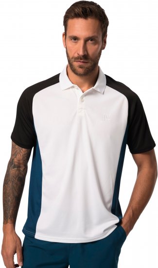 JP1880 FLEXNAMIC® QuickDry Tennis Polo Black-White-Blue - Ropa deportiva - Ropa Deportiva 2XL-10XL