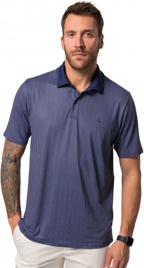JP1880 Jay-Pi QuickDry Small Print Golf Polo Shirt Navy Blue - Polos - Polos 2XL-8XL
