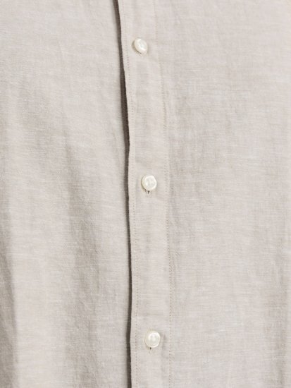 Jack & Jones Breeze Linen Blend Long Sleeve Shirt Crockery - Camisas - Camisas 2XL-10XL