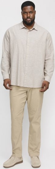Jack & Jones Breeze Linen Blend Long Sleeve Shirt Crockery - Camisas - Camisas 2XL-10XL