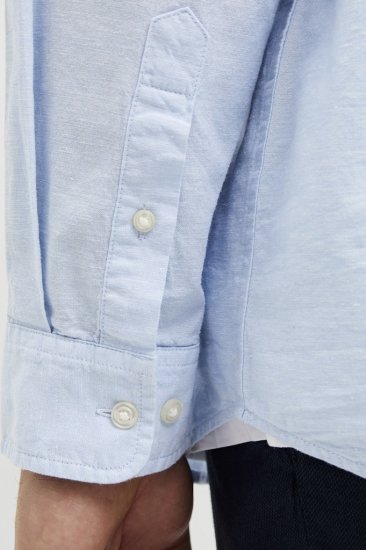 Jack & Jones Breeze Poplin Long Sleeve Shirt Chambray Blue - Camisas - Camisas 2XL-10XL