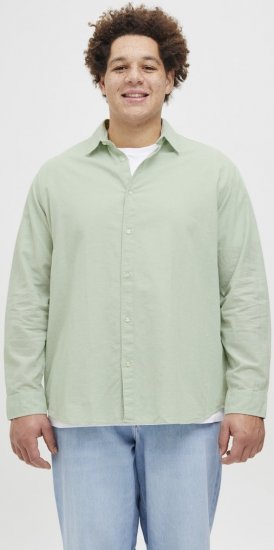 Jack & Jones Breeze Linen Blend Long Sleeve Shirt Iceberg Green - Camisas - Camisas 2XL-10XL