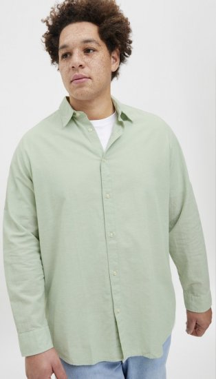 Jack & Jones Breeze Linen Blend Long Sleeve Shirt Iceberg Green - Camisas - Camisas 2XL-10XL