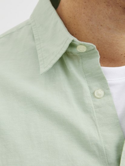 Jack & Jones Breeze Linen Blend Long Sleeve Shirt Iceberg Green - Camisas - Camisas 2XL-10XL