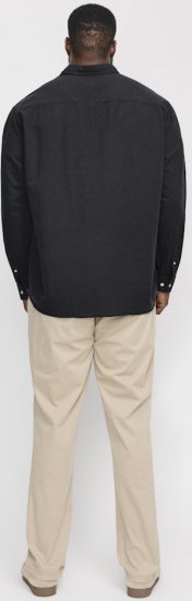 Jack & Jones Breeze Linen Blend Long Sleeve Shirt Black - Camisas - Camisas 2XL-10XL