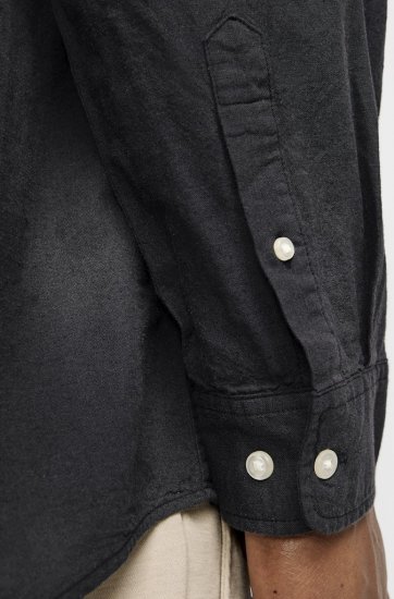 Jack & Jones Breeze Linen Blend Long Sleeve Shirt Black - Camisas - Camisas 2XL-10XL