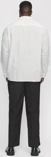 Jack & Jones Breeze Linen Blend Long Sleeve Shirt White - Camisas - Camisas 2XL-10XL