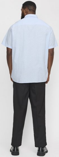 Jack & Jones Breeze Linen Blend Short Sleeve Shirt Chambray Blue - Camisas - Camisas 2XL-10XL