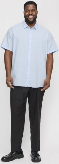 Jack & Jones Breeze Linen Blend Short Sleeve Shirt Chambray Blue - Camisas - Camisas 2XL-10XL