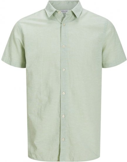Jack & Jones Breeze Linen Blend Short Sleeve Shirt Iceberg Green - Camisas - Camisas 2XL-10XL