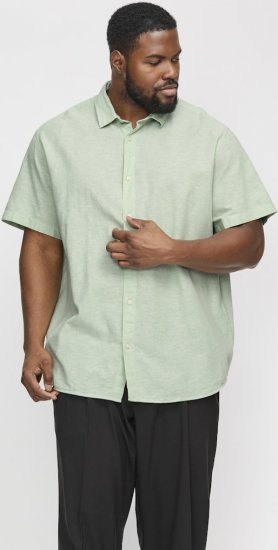 Jack & Jones Breeze Linen Blend Short Sleeve Shirt Iceberg Green - Camisas - Camisas 2XL-10XL