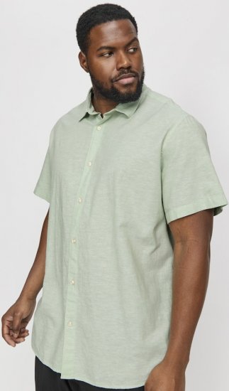 Jack & Jones Breeze Linen Blend Short Sleeve Shirt Iceberg Green - Camisas - Camisas 2XL-10XL