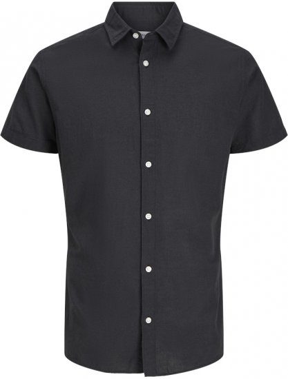 Jack & Jones Breeze Linen Blend Short Sleeve Shirt Black - Camisas - Camisas 2XL-10XL
