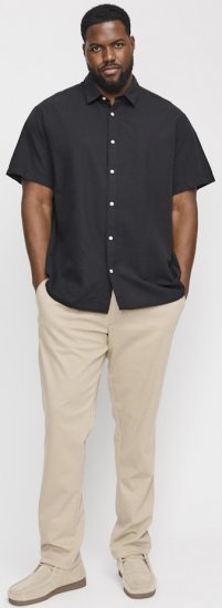 Jack & Jones Breeze Linen Blend Short Sleeve Shirt Black - Camisas - Camisas 2XL-10XL