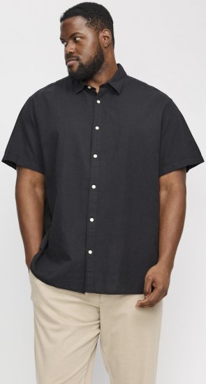 Jack & Jones Breeze Linen Blend Short Sleeve Shirt Black - Camisas - Camisas 2XL-10XL