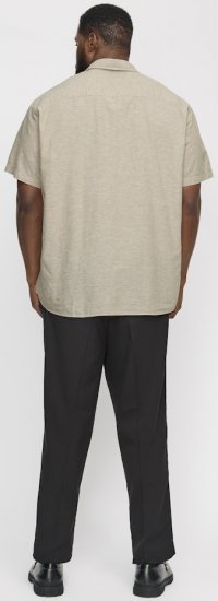Jack & Jones Breeze Linen Blend Short Sleeve Shirt Beige - Camisas - Camisas 2XL-10XL