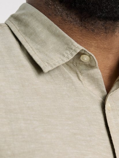 Jack & Jones Breeze Linen Blend Short Sleeve Shirt Beige - Camisas - Camisas 2XL-10XL