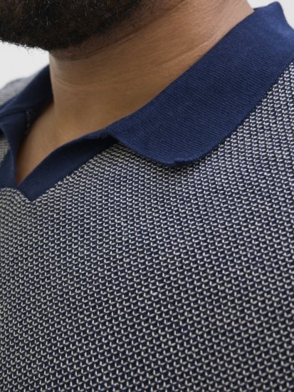 Jack & Jones Ceaston Knit Short Sleeve Sweater Grey/Blue - Sudaderas - Sudaderas 2XL-12XL
