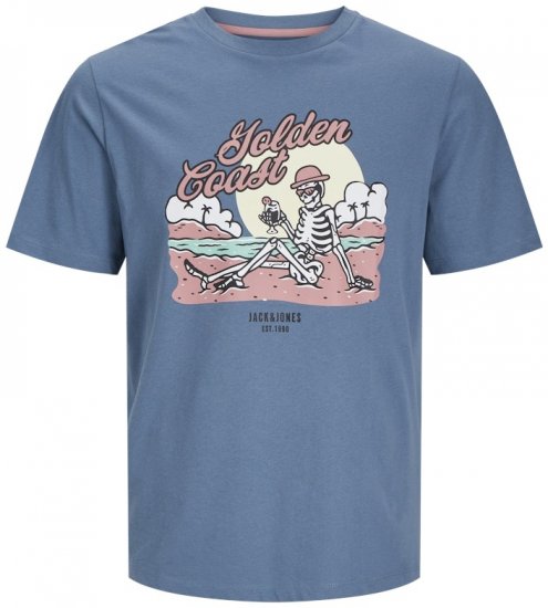Jack & Jones Elijah Crew Neck T-Shirt Blue - Camisetas - Camisetas - 2XL-14XL