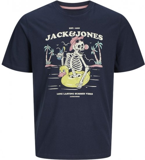 Jack & Jones Elijah Crew Neck T-Shirt Navy - Camisetas - Camisetas - 2XL-14XL