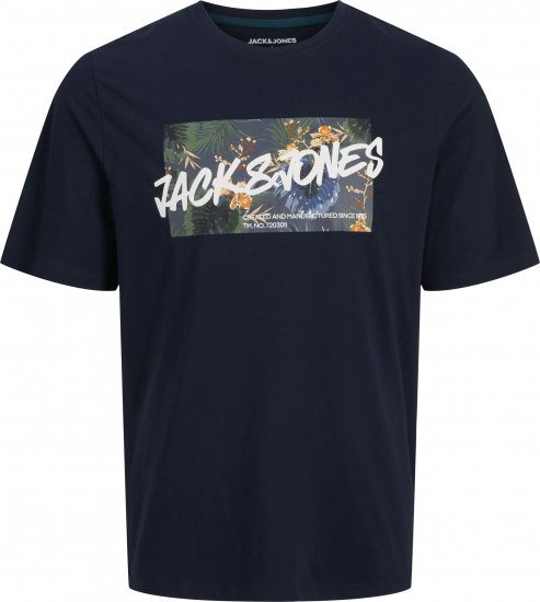 Jack & Jones Hawaii Shape Crew Neck T-Shirt Navy - Camisetas - Camisetas - 2XL-14XL