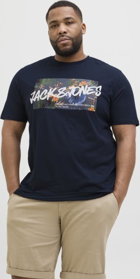 Jack & Jones Hawaii Shape Crew Neck T-Shirt Navy - Camisetas - Camisetas - 2XL-14XL