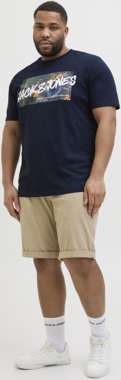 Jack & Jones Hawaii Shape Crew Neck T-Shirt Navy - Camisetas - Camisetas - 2XL-14XL