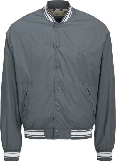 Jack & Jones Almeria Varsity Bomber Jacket Grey - Chaquetas - Chaquetas Tallas Grandes 2XL-8XL