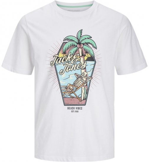 Jack & Jones Elijah Crew Neck T-Shirt White - Camisetas - Camisetas - 2XL-14XL