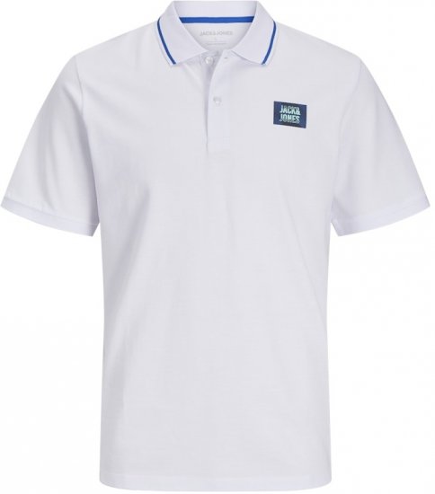 Jack & Jones Hudson Short Sleeve Polo White - Polos - Polos 2XL-8XL