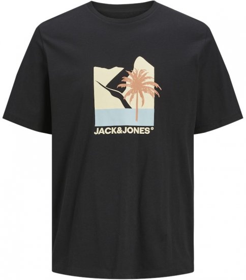 Jack & Jones Barbados Graphic Crew Neck T-Shirt Black - Camisetas - Camisetas - 2XL-14XL
